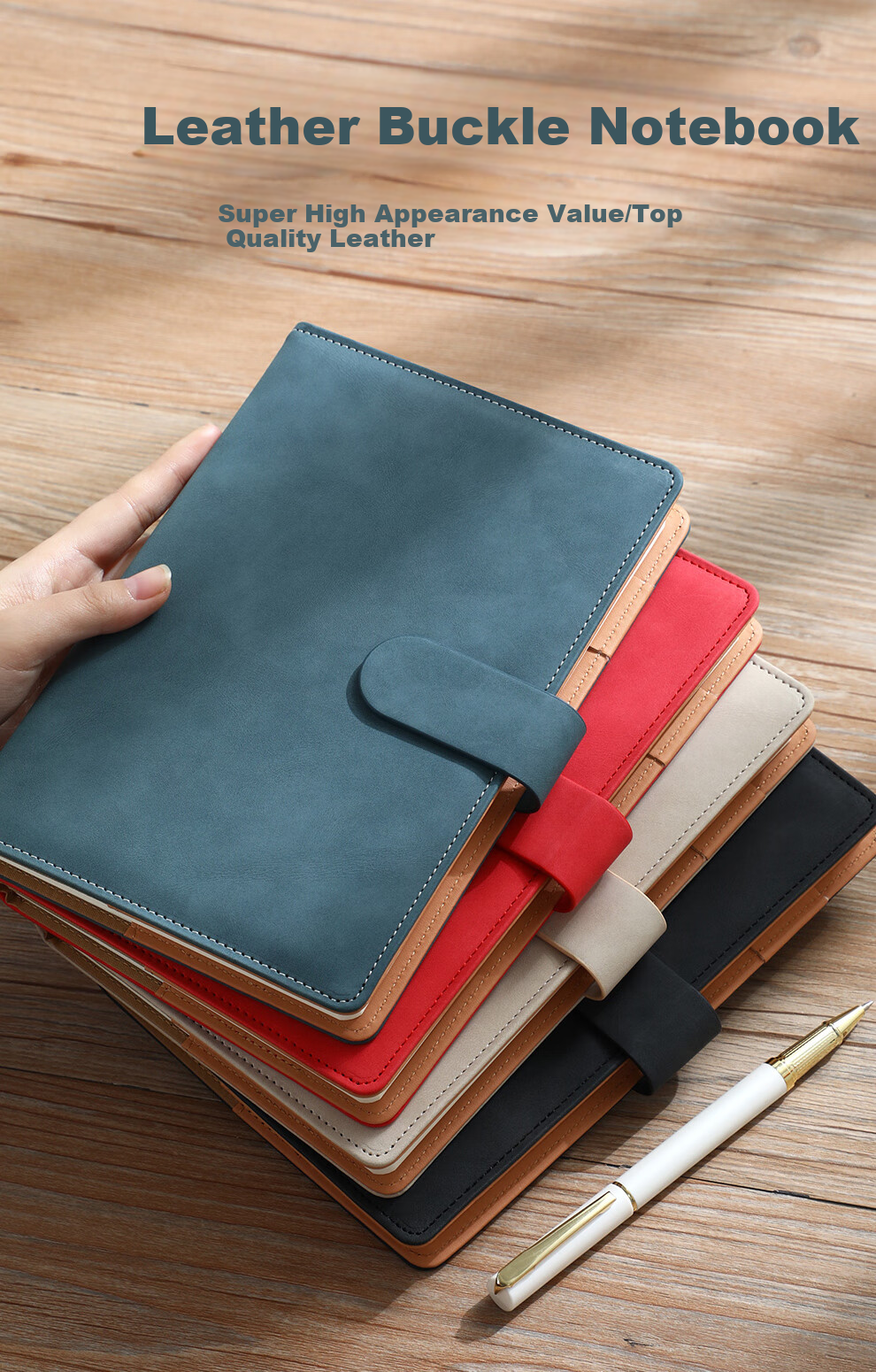 Faramon A5 Buckle Gift Box Notebook, Thickened Journal, Business Leather Cover, Corporate Gift, Meeting Record Book, Office Stationery 2