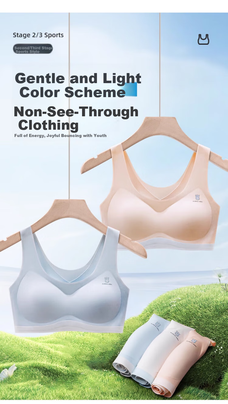 GUJIN 2-Pack Girls' Sports Bras Shockproof Underwear for Teenagers 15 Years Old Middle and High School Vest 2XL 14