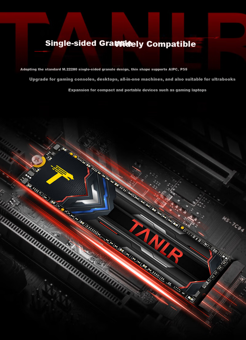 TANLR 2TB SSD Solid State Drive NVMe M.2 Interface PCIe 4.0x4 Selected TLC NAND PS5 Gaming E-Sports Player Compatible with Valorant Longping TN770 5