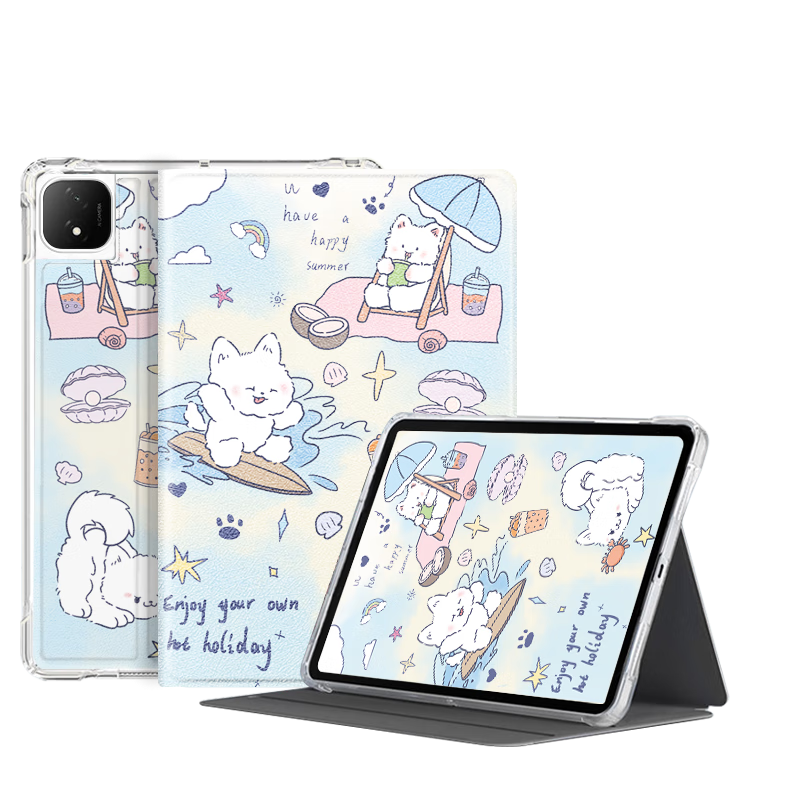 Shell Sister Honor GT Pro Case 12.3-inch 2024 Honor Tablet Protective Cover Cute Cartoon Full Protection Smart Sleep Shockproof Case for Students and Office