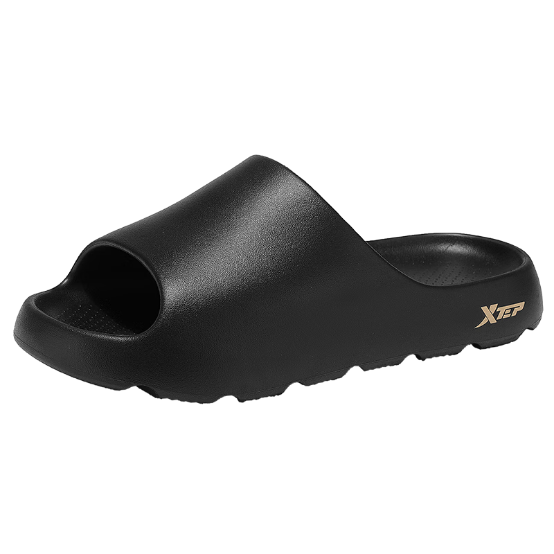 XTEP Women's Slippers, Slide Sandals, Summer Outdoor Wear, Ladies' Sports Slippers, A461, Black, Size 35-36