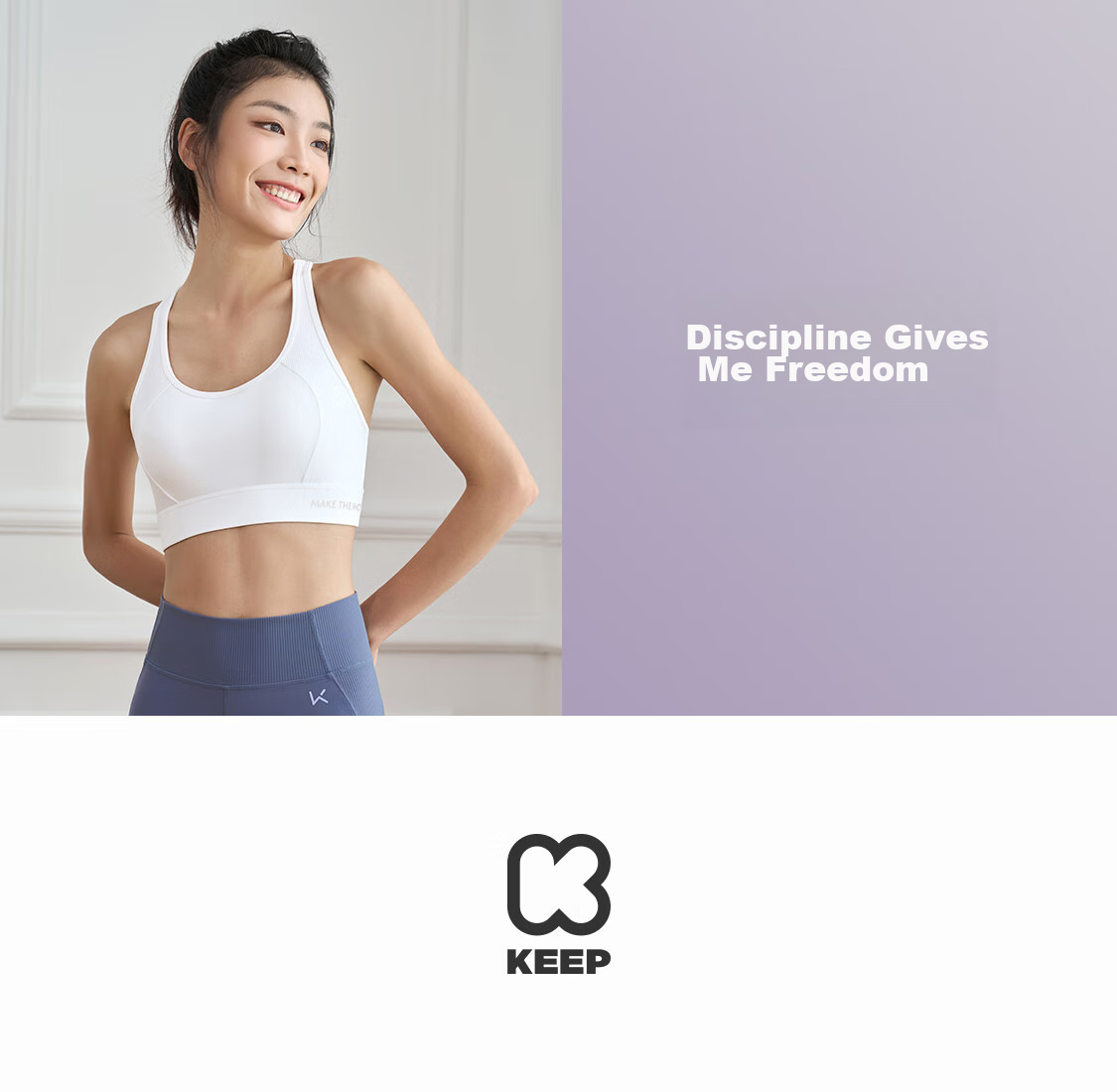 Keep High-Intensity Sports Bra, Anti-Sagging, Side Support, Training, Running, Summer Wear, Shock-Absorbing, Milkshake Purple, S 14