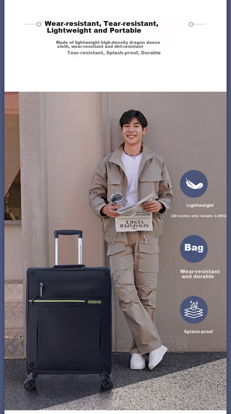 AMERICAN TOURISTER Luggage, 20-Inch Travel Suitcase, Airplane-Friendly Business Carry-On, Trolley Case, Soft Shell, Password Lock, UB6 Gray 3