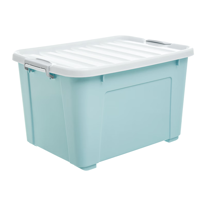 Xitianlong Plastic Clothes Storage Box Large Capacity Thickened Clothes Organizer Extra Large 110L Blue with Wheels Single Pack