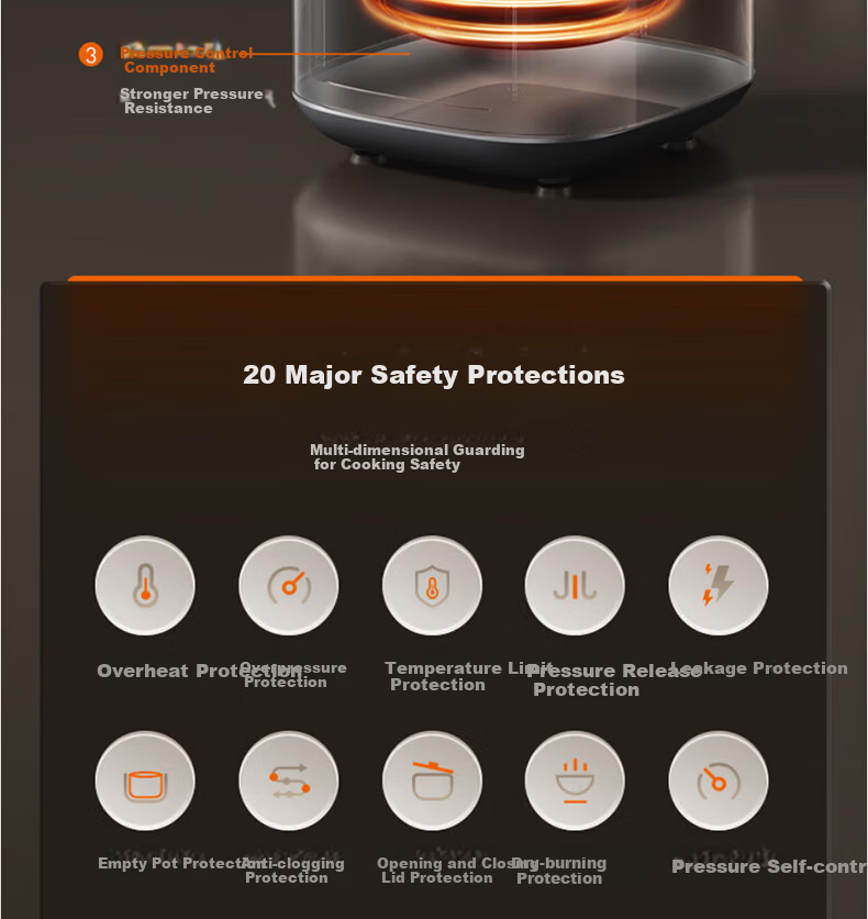 Joyoung Home 5L Electric Pressure Cooker with Dual Inner Pot, Non-Coated 316L Inner Pot, Programmable Timer Rice Cooker Y-50H160 16