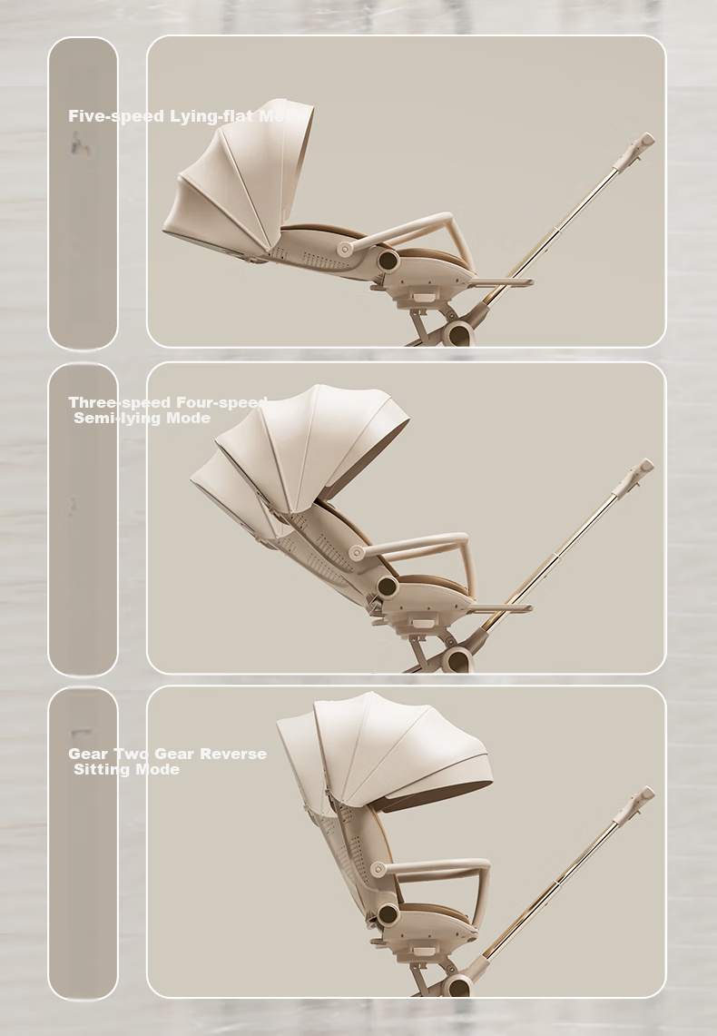 361° Stroller for 0-3 Years Old, Shock-Absorbing, One-Button Folding, High Landscape Design, Baby Walking Aid, Can Sit Or Lie Down, Sunshade Canopy Y3 4