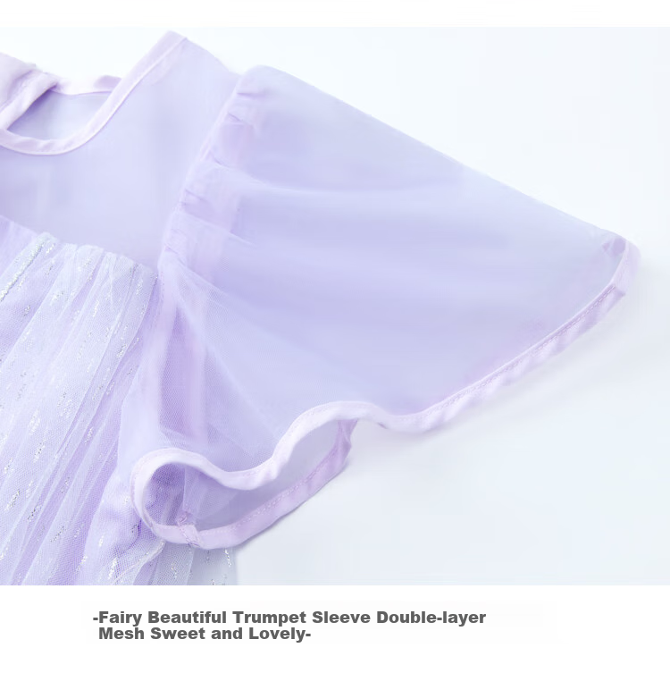 Disney Elsa Princess Dress 2026 New Girls Gradient Fairy Tulle Dress LX81182 Purple Size 120 10