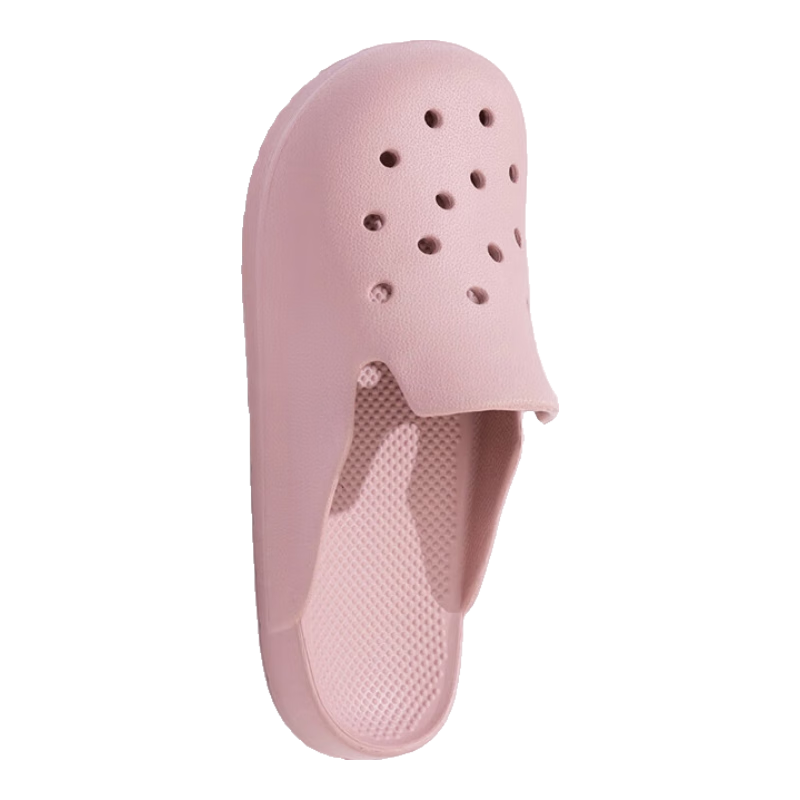 Home Story × JD's Self-Developed EVA Odor-Resistant Ultra-Soft Perforated Slippers for Women, Pink, Size 39/40