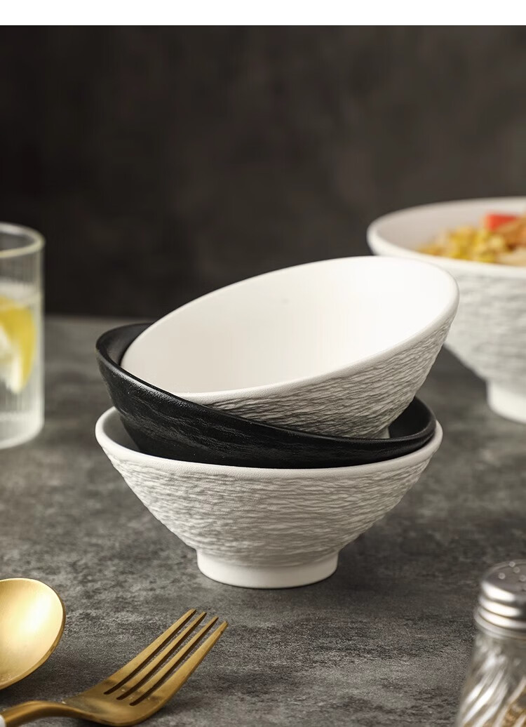 PINYU Japanese-Style Conical Bowl, High-End Noodle Bowl, New Home-Use Luosifen Bowl, Soup Bowl, Aesthetically Pleasing Ramen Bowl 7