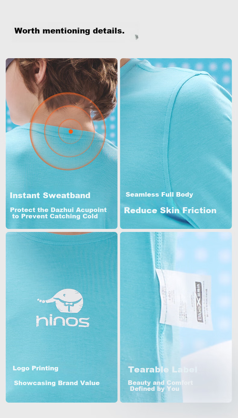 Hinos Children's Quick-Dry Sweat-Wicking Undershirt And Loungewear Set, Honey Yellow Sweat-Wicking Set (Short Sleeve), Size 150 6