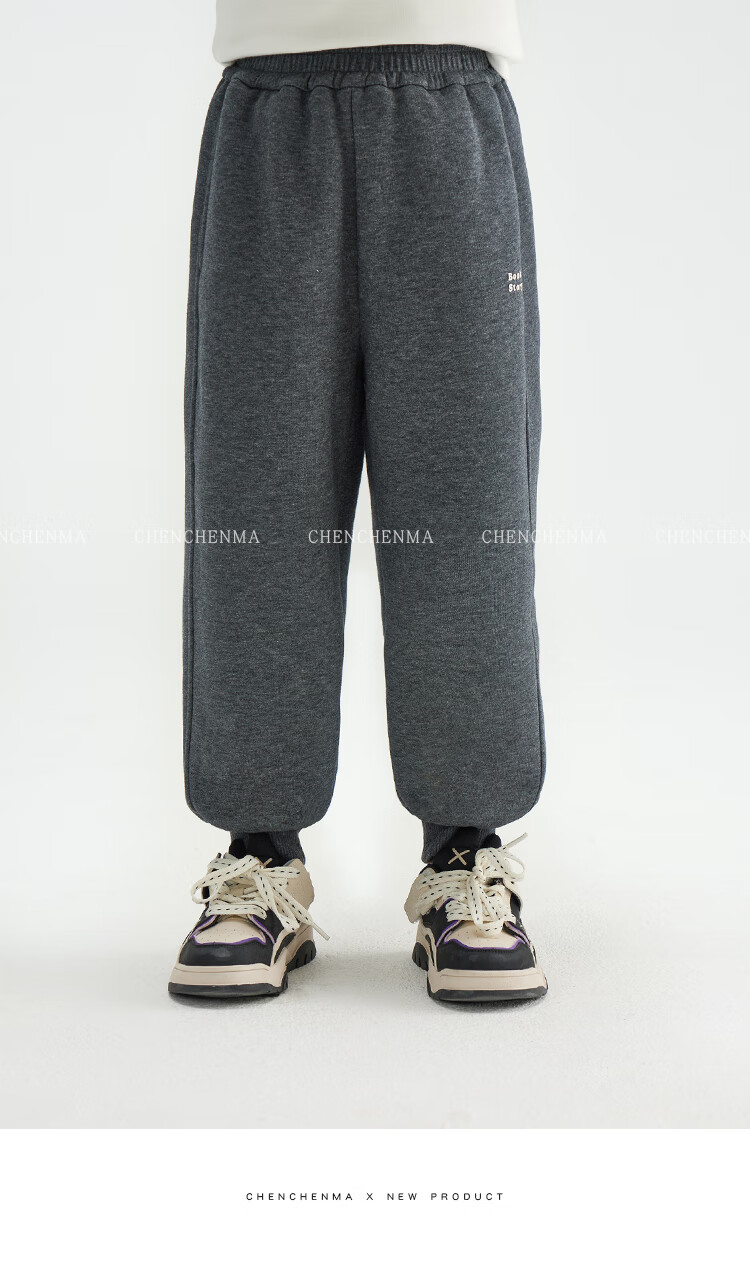 Chenchenma [Popcorn] Girls' Casual Pants, New Winter Style with Fleece Lining, Thickened All-In Warm Children's Joggers, 6837D 1