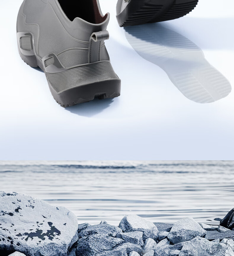 Lanoudun Rain Boots, Short Tube Shoes for Men And Women, Non-Slip Waterproof Rubber Shoes, Wear-Resistant Fishing And Beach Shoes YX1027 Size 36 4