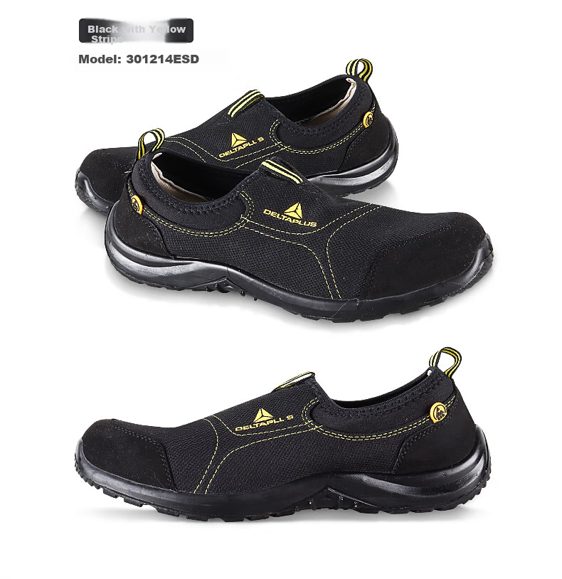 DELTA PLUS Safety Shoes for Men, Summer Breathable Anti-Odor Anti-Static Puncture-Resistant Steel Toe Non-Slip Wear-Resistant 301216 Size 44 12