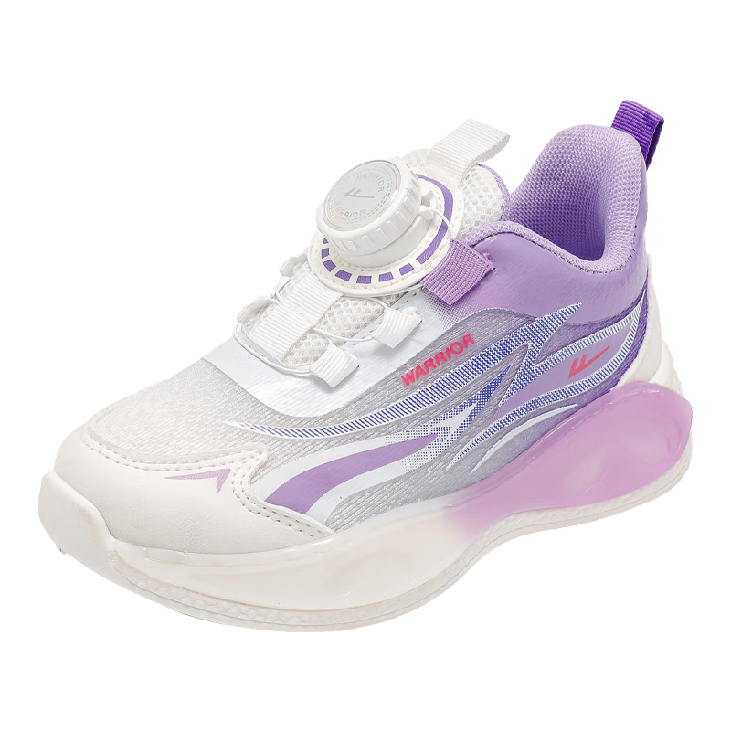 Warrior Children's Sneakers Spring And Autumn Thick-Soled Comfortable Running Shoes for Boys And Girls WZCL1384 Purple White Blue 27