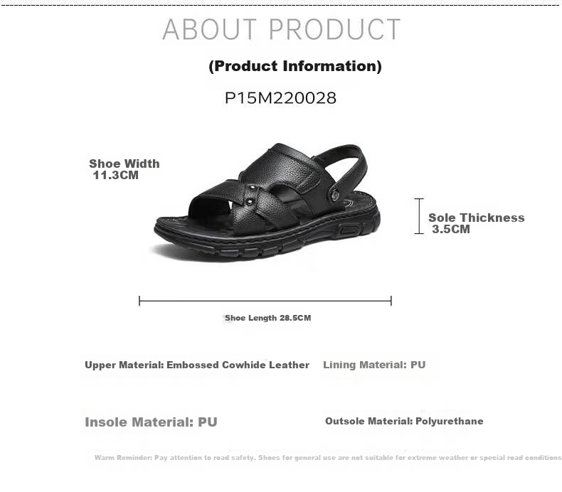 CAMEL Brand Men's Casual Slippers, Genuine Leather Sandals, Cowhide Breathable Wear-Resistant Beach Shoes, W822287612, Brown, Size 41 19