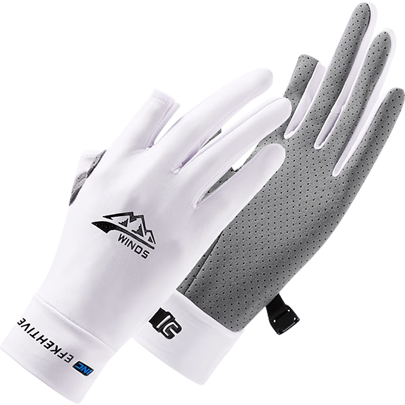 Jian Cai Sunscreen Gloves Women Non-Slip Quick-Dry Breathable Summer Thin Fingerless Ice Silk Fishing Gloves Outdoor Cycling Gloves Men