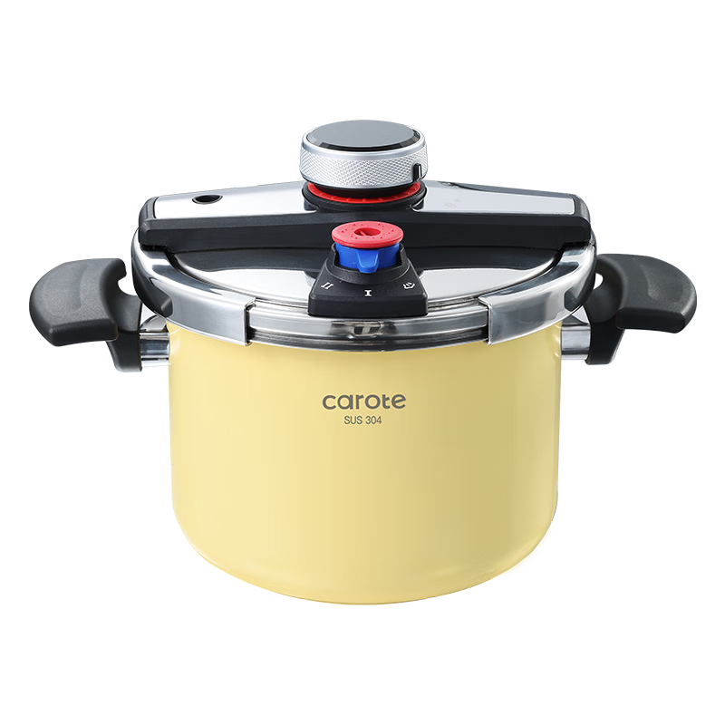 Carrot 6L Household Pressure Cooker 304 Stainless Steel Explosion-Proof Gas Stove Compatible Small Manual Locking Pressure Cooker