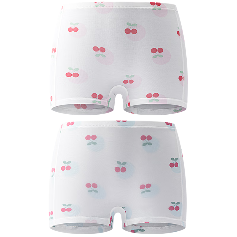 AIMER KIDS Girls' Modal Mid-Waist Boxer Briefs 2-Pack Polka Dot Cherry 160