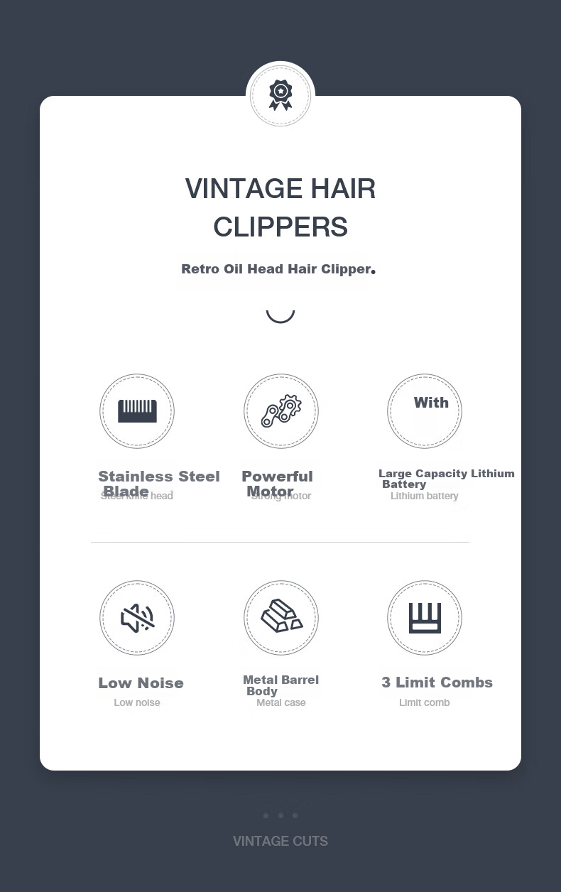 AUX Hair Clipper, Shaved Head Trimmer, Children's Electric Shaver, Bald Head Tool, Electric Hair Cutting Trimmer, Sideburn Trimmer, X3-1 Self-Haircuting Shaver 2