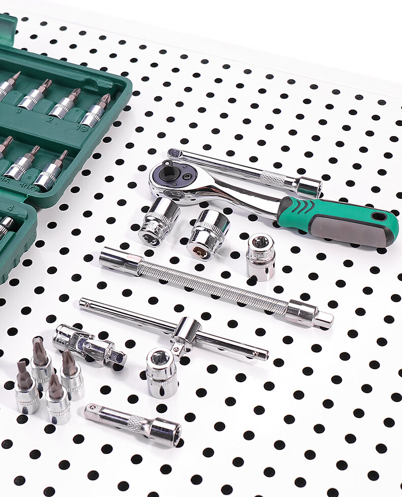 Yanran New Upgraded Thickened Wrench Socket Ratchet Auto Repair Tool Set 46 Pieces 24 Teeth 6