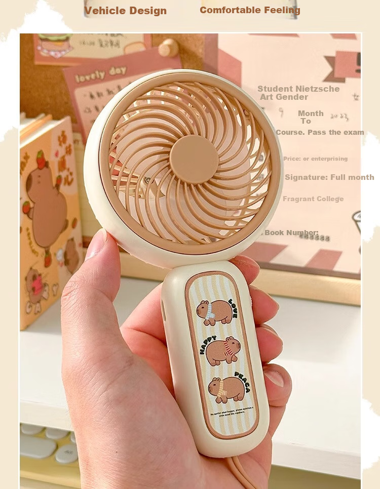 Sannianerban Cute Handheld Fan, Rechargeable, Quiet, Portable for Students, Office Use, Bathroom Fan, Dorm Desk Fan, Bedside Handheld Electric Fan for Babies, Blue 8