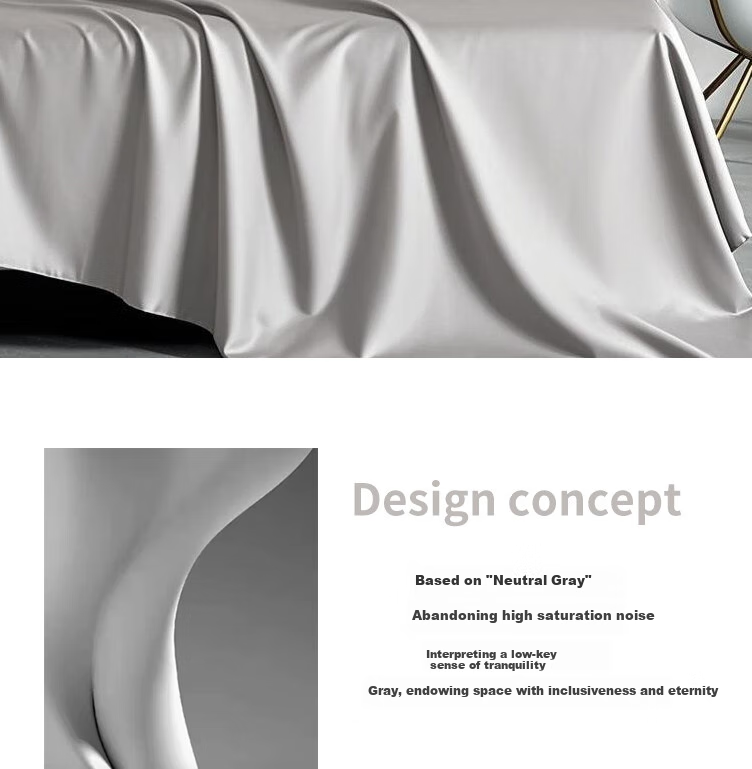 ZiiU Single Bed Sheet, 100% Xinjiang Pure Cotton Bed Cover, 245x270cm, Light Gray, Suitable for 1.8x2 Meter Bed 2