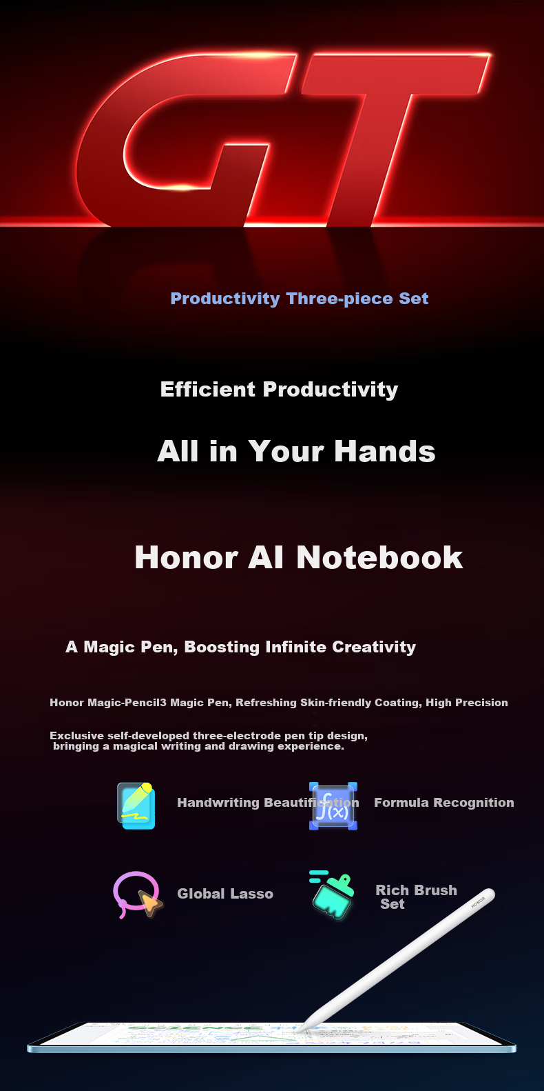 HONOR Tablet GT [Subsidies], 11.5-Inch Tablet Computer, 2.8K Eye-Protection Gaming Screen, High Cost-Performance Ratio, 8GB+256GB, Ice Crystal White, HONOR GT Series 21