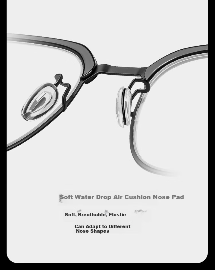 LOHO Thin Steel Series | Ultra-Light Myopia Glasses, Brow Frame Semi-Rimless, Blue Light Blocking, Professional Prescription Available, Men's Eyeglasses 13