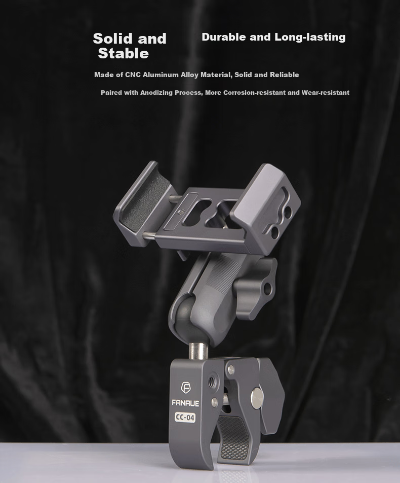 FANAUE FANAUE Metal Motorcycle Phone Holder, Electric Bike Bicycle Riding Navigation Quick-Release Shockproof Bracket CPC-06T6F 2