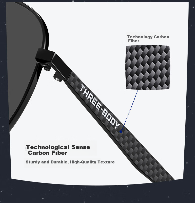 HLA [Three-Body Collaboration] Polarized Sunglasses, Carbon Fiber Sunglasses for Men, Driving-Specific Glasses, Birthday Gift 7