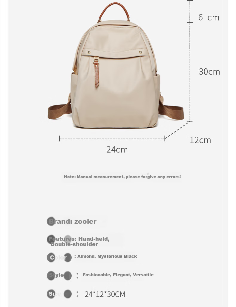 ZOOLER Women's Lightweight Oxford Cloth Backpack, Water-Resistant Large Capacity Travel Backpack, School Bag, Birthday Gift 3
