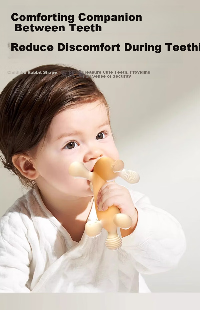 Scoornest Rabbit Tooth Teether, Baby Teething Stick, Silicone Toy for Teething Period, Chewable, Boilable, Anti-Finger Sucking Aid 2