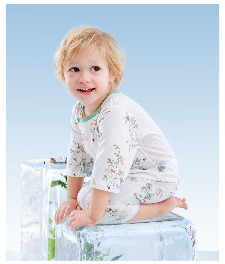 Beitaisi Baby Clothes, Summer Breathable Thin Mesh, Infant Romper, Three-Quarter Sleeve, Pure Cotton Class A Air Conditioning Wear 17
