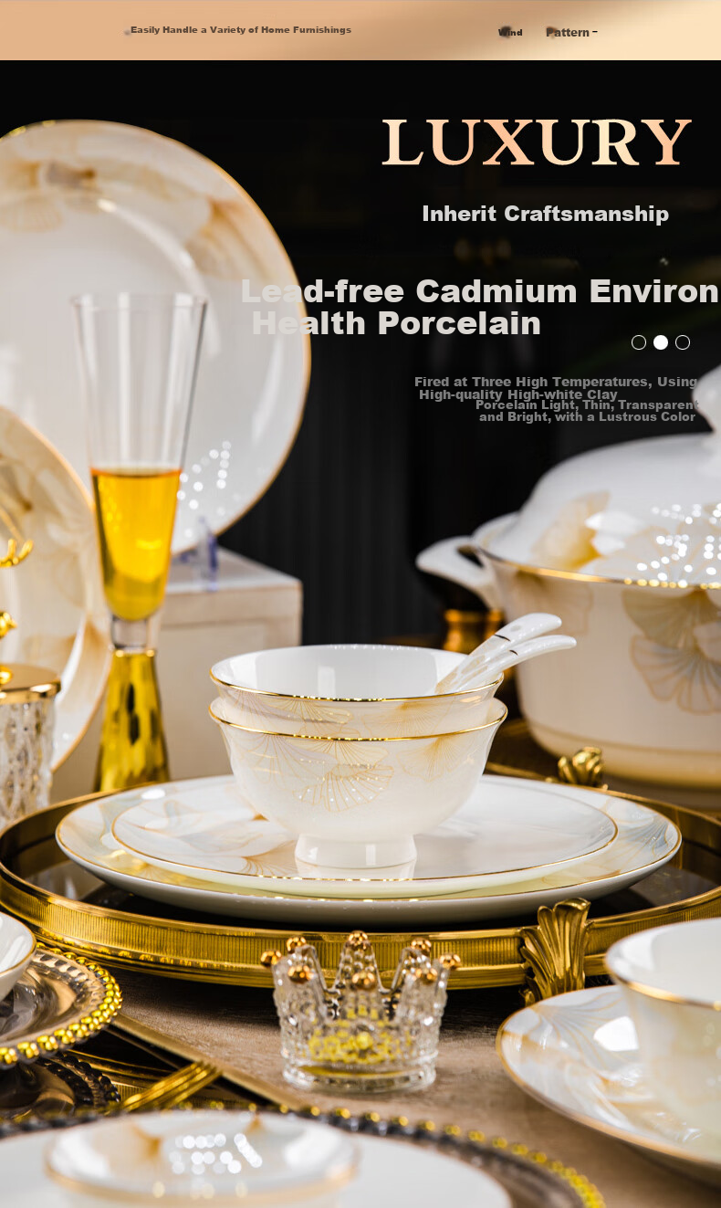 KANGQIN Ceramic Chopsticks, Bowls And Plates Set, Chinese-Style Luxury Tableware Set, Premium Feel, 81-Piece Upgraded Gift Box 9