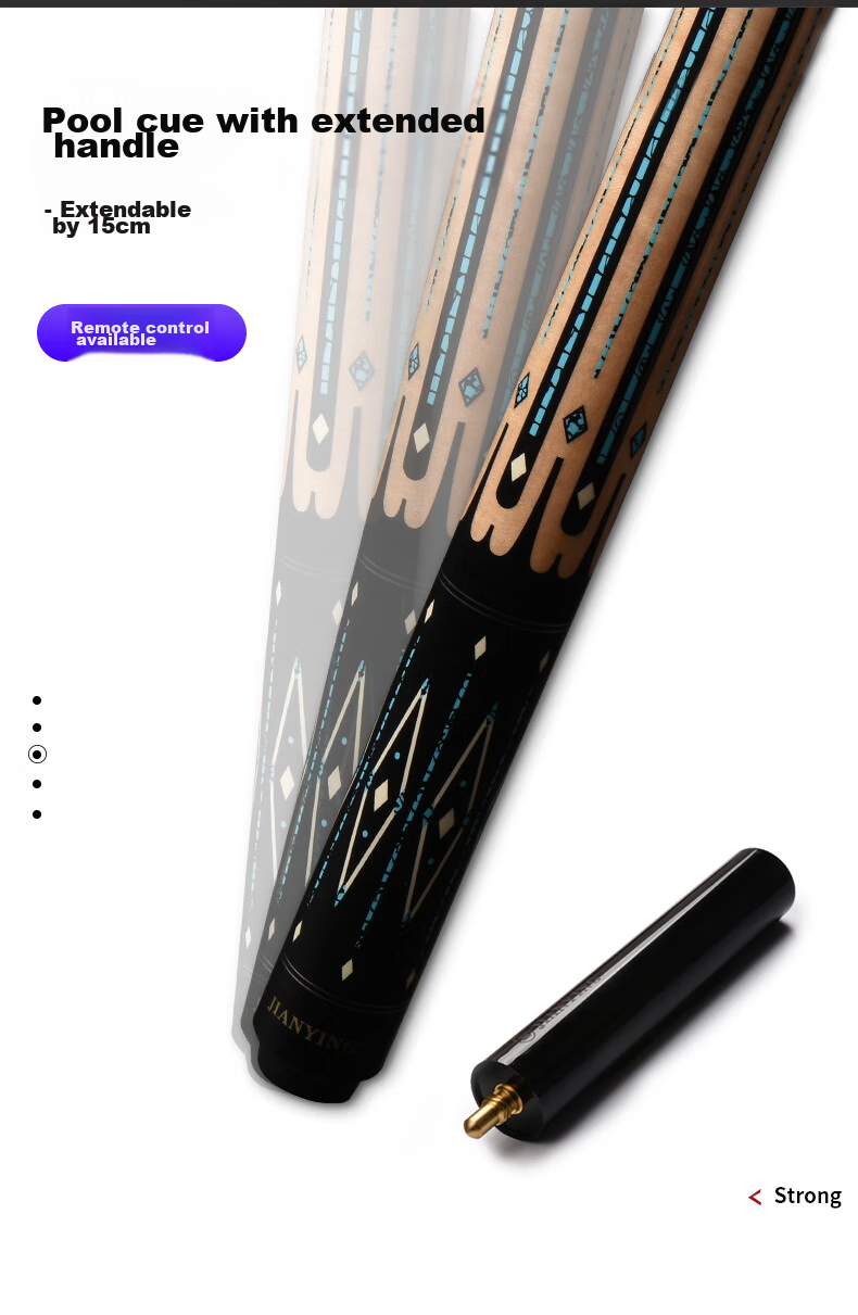 Jianying Billiard Cue Beyond Series, Big Head Chinese Black 8-Ball American Nine-Ball Cue Pool Cue, Xinghe 12.5mm 8