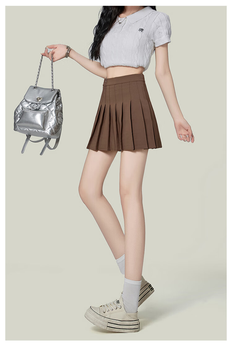 Ziyu Style Pleated Skirt for Women Petite High Waist Slimming Anti-Exposure Blazer Mini Skirt 2026 New Summer Bodycon Half Skirt 21
