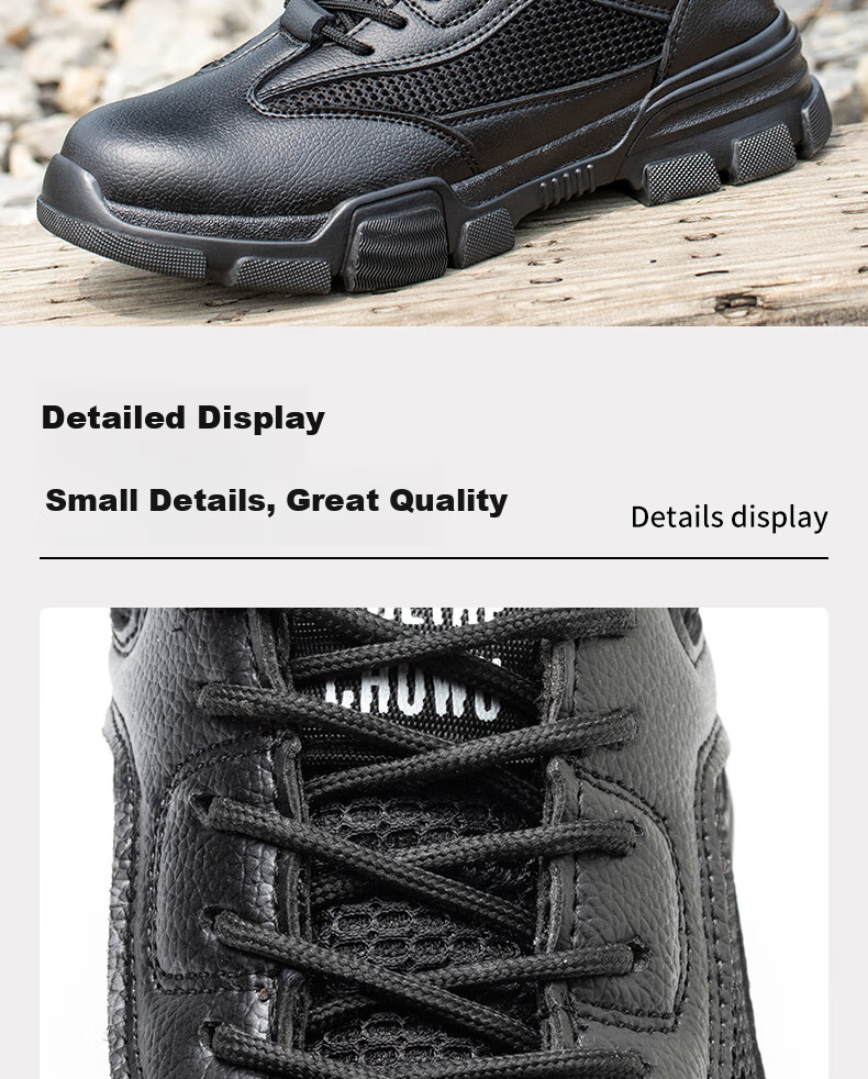 LAOGUANJIA Men's Safety Shoes with Comfortable Steel Toe Cap, Anti-Smashing, Anti-Puncture, Odor-Resistant, Waterproof, Oil-Resistant Work Safety Functional Shoes 281 Size 42 5