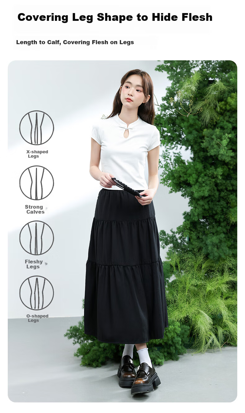 MJ STYLE Cake Skirt for Women, 2026 Spring And Autumn New High-End Lining, Anti-Exposure, High-Waist Slimming Mid-Length Skirt 4