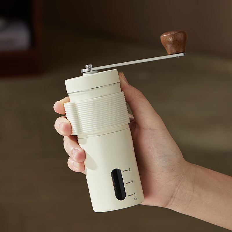 CLITON Hand-Crank Coffee Grinder, Portable Manual Coffee Mill, Automatic Grinding Machine for Coffee Beans And Grounds