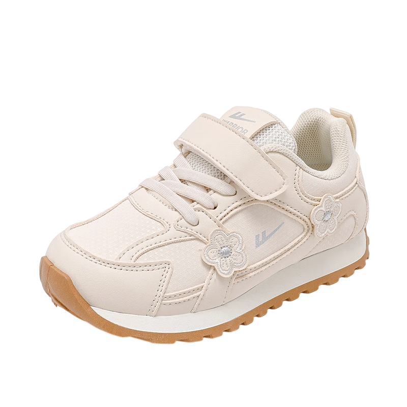 Warrior Kids Girls Casual Sports Shoes Velcro Running Shoes WZCL1698 Beige Size 30
