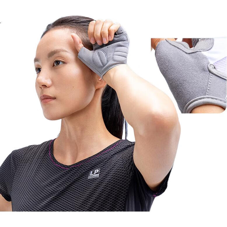 Спортивные перчатки LP Sports для фитнеса без пальцев, дышащие, тонкие, предотвращающие натирание, женские, белые и серые, размер L