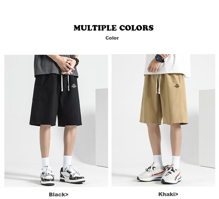 Huili Men's Shorts, Breathable Loose-Fitting Five-Point Pants, Summer Sports Pants, Trendy Trousers, Quick-Dry Casual Pants 2