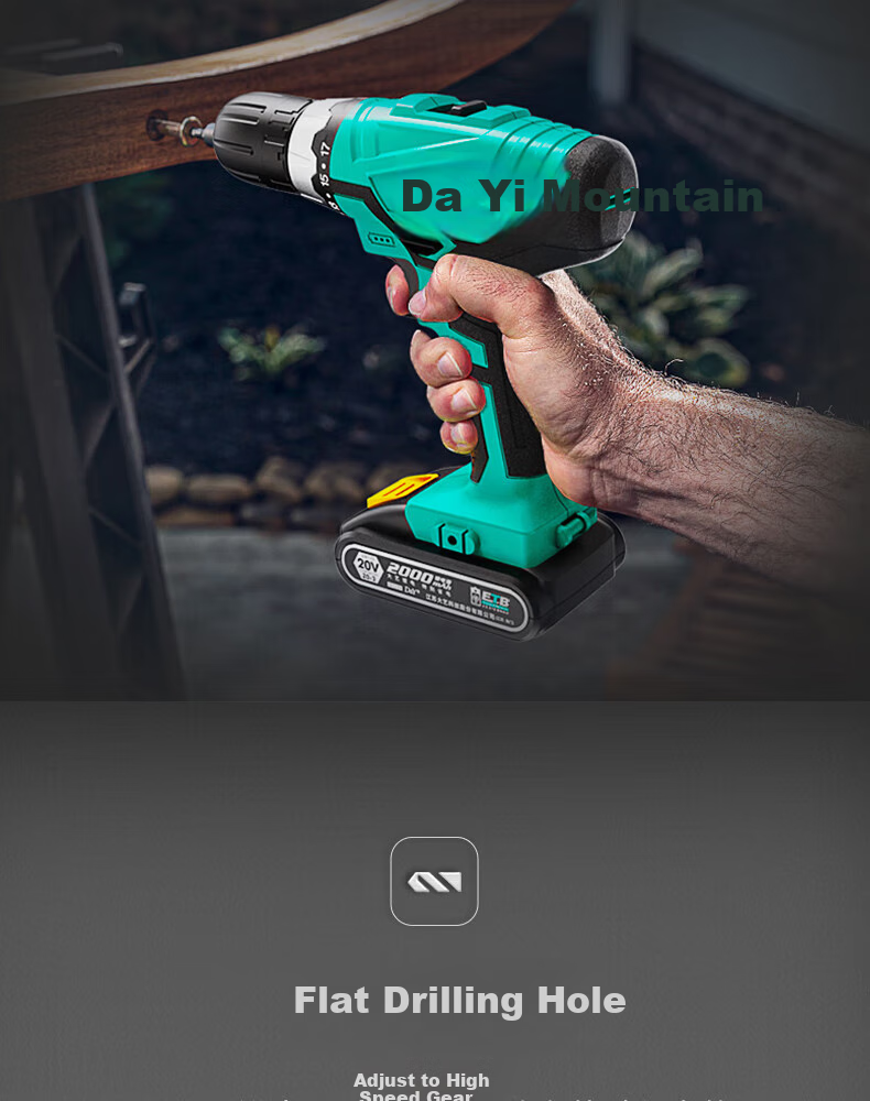 Dayi Electric Drill, Lithium Battery Handheld Drill, Pistol Drill, Rechargeable Multi-Functional Household Electric Screwdriver, Bare Tool 1028 7