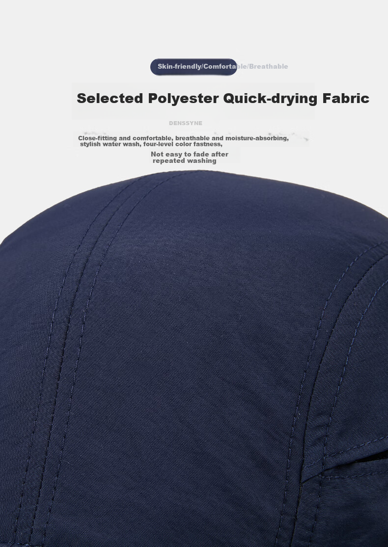 Denssyne Rear-Sealed Cap for Men, Summer Quick-Dry Hat, Breathable Running Cap, All-Season Baseball Cap, Full Sealing Visor Cap 3