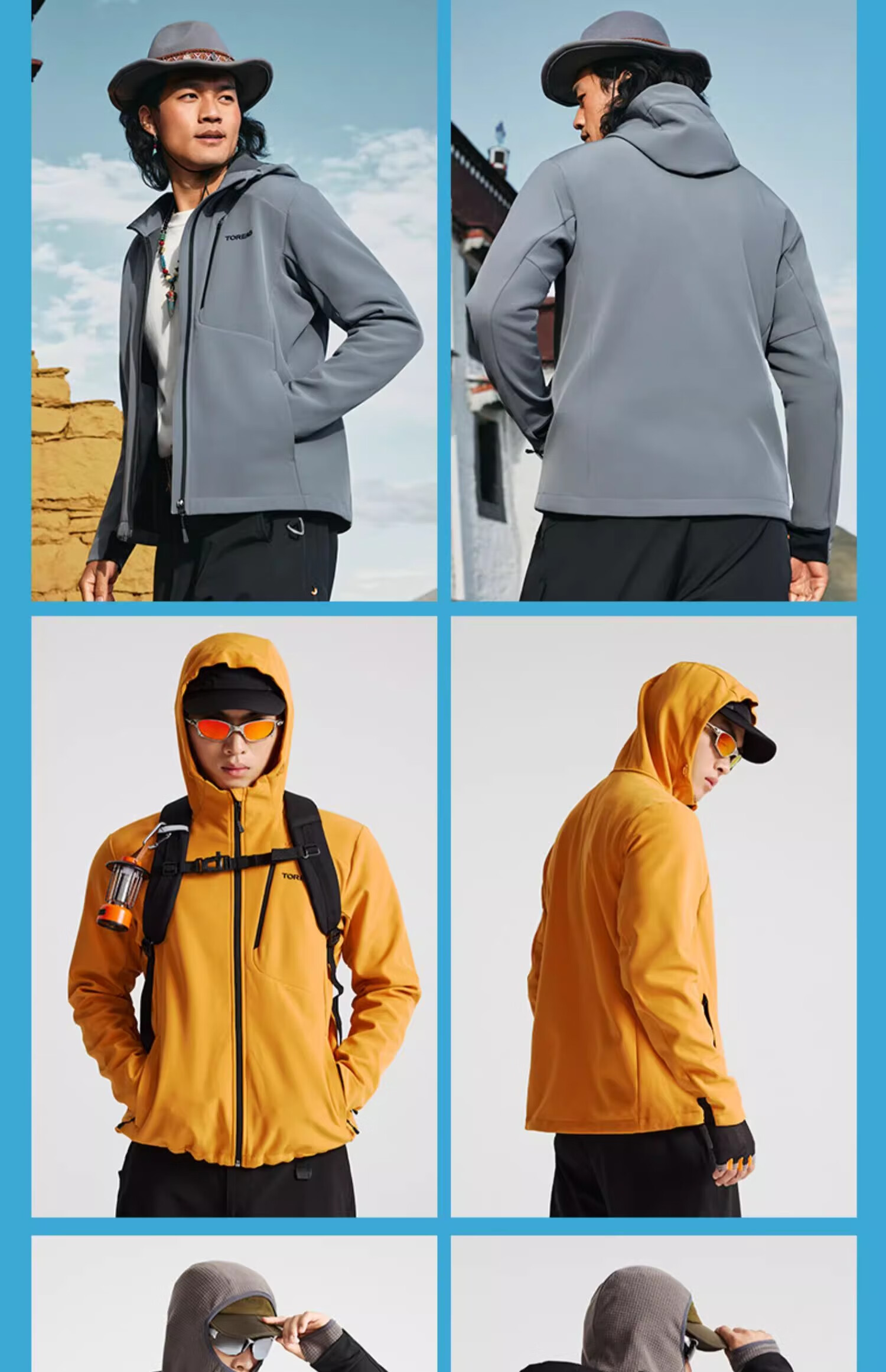 TOREAD Softshell Jacket Outdoor Sports Warm Windproof Fleece Hiking Mountaineering Coat Men Moon Rock Gray XL 22