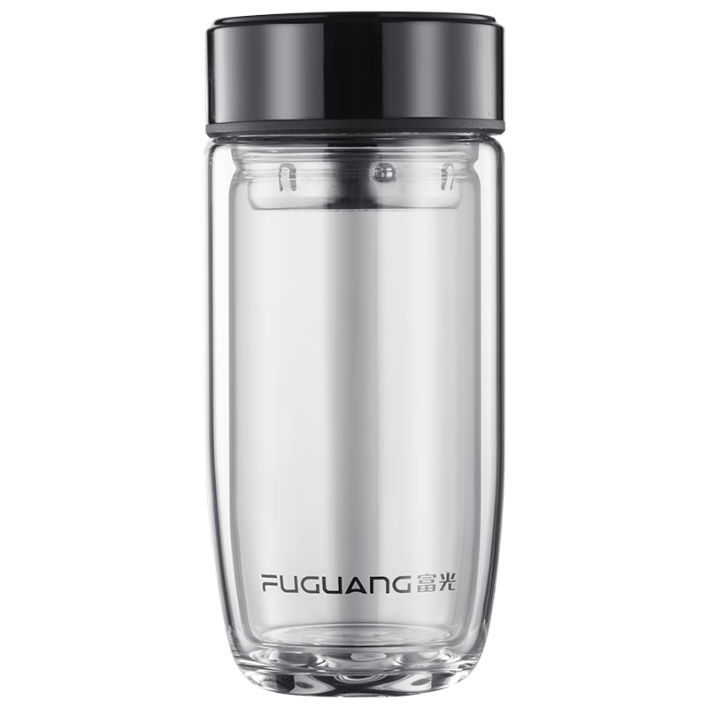 Fuguang Egg-Shaped Glass High Borosilicate Double-Layer Tea Cup with Tea Infuser Car Travel Mug Customizable Group Purchase Men's Cup