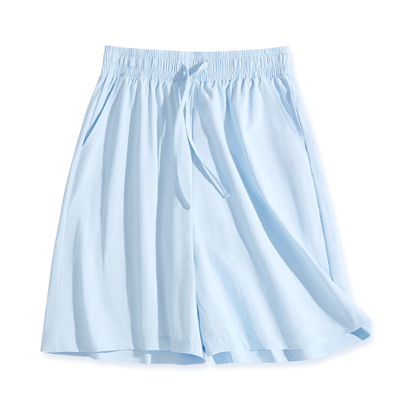 Huili Ice Silk Shorts for Women, Summer 2026 New Style Casual Mid-Length Pants, Plus Size Loose Thin Quick-Dry Sports Shorts for Curvy Wome
