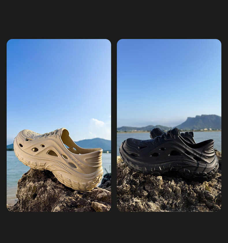 LURAD Men's Water Wading Clogs Summer Creek Shoes Soft Sole Beach Outdoor Sports Sandals Khaki 40.5 (255mm) 4