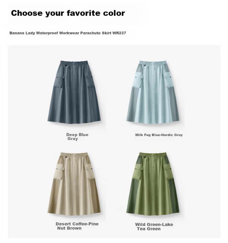 Beneunder Women's A-Line Skirt, Pleated Mid-Length Sun Protection Water-Repellent Workwear Umbrella Skirt, 2025 New Spring And Autumn Style WR237 10