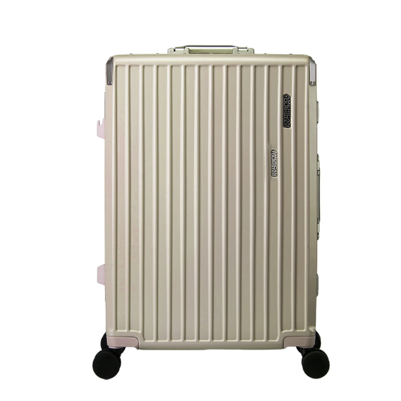 AMERICAN TOURISTER Luggage, 20-Inch Trolley Case, Aluminum Frame Suitcase, Stylish Travel Case, Durable Password Lock Suitcase for Students, NN9 Khaki